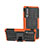 Custodia Silicone e Plastica Opaca Cover con Supporto A03 per Huawei P30 Arancione