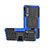 Custodia Silicone e Plastica Opaca Cover con Supporto A03 per Huawei P30 Blu