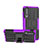 Custodia Silicone e Plastica Opaca Cover con Supporto A03 per Huawei P30 Viola