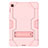 Custodia Silicone e Plastica Opaca Cover con Supporto A03 per Samsung Galaxy Tab S5e 4G 10.5 SM-T725 Oro Rosa