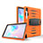 Custodia Silicone e Plastica Opaca Cover con Supporto A03 per Samsung Galaxy Tab S6 10.5 SM-T860 Arancione