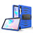 Custodia Silicone e Plastica Opaca Cover con Supporto A03 per Samsung Galaxy Tab S6 10.5 SM-T860 Blu