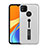 Custodia Silicone e Plastica Opaca Cover con Supporto A03 per Xiaomi Redmi 9 India Argento