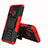 Custodia Silicone e Plastica Opaca Cover con Supporto A04 per Huawei P20 Lite Rosso