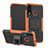 Custodia Silicone e Plastica Opaca Cover con Supporto A04 per Huawei P30 Lite New Edition Arancione