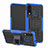 Custodia Silicone e Plastica Opaca Cover con Supporto A04 per Huawei P30 Lite New Edition Blu