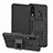 Custodia Silicone e Plastica Opaca Cover con Supporto A04 per Huawei P30 Lite New Edition Nero