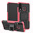 Custodia Silicone e Plastica Opaca Cover con Supporto A04 per Huawei P30 Lite Rosa