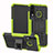 Custodia Silicone e Plastica Opaca Cover con Supporto A04 per Huawei P30 Lite XL Verde