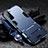 Custodia Silicone e Plastica Opaca Cover con Supporto A05 per Samsung Galaxy S21 FE 5G Blu