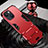 Custodia Silicone e Plastica Opaca Cover con Supporto A06 per Apple iPhone 14 Rosso