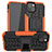 Custodia Silicone e Plastica Opaca Cover con Supporto A07 per Apple iPhone 13 Arancione