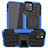 Custodia Silicone e Plastica Opaca Cover con Supporto A07 per Apple iPhone 13 Blu