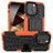 Custodia Silicone e Plastica Opaca Cover con Supporto A07 per Apple iPhone 14 Pro Arancione