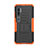 Custodia Silicone e Plastica Opaca Cover con Supporto D01 per Xiaomi Mi Note 10 Arancione