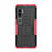 Custodia Silicone e Plastica Opaca Cover con Supporto D01 per Xiaomi Mi Note 10 Pro Rosa
