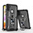 Custodia Silicone e Plastica Opaca Cover con Supporto H01 per Samsung Galaxy A11 Nero