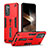Custodia Silicone e Plastica Opaca Cover con Supporto H01P per Motorola Moto G41 Rosso
