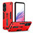 Custodia Silicone e Plastica Opaca Cover con Supporto H01P per Oppo A78 5G Rosso