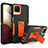 Custodia Silicone e Plastica Opaca Cover con Supporto J01S per Samsung Galaxy A12 Arancione