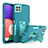 Custodia Silicone e Plastica Opaca Cover con Supporto J01S per Samsung Galaxy F42 5G