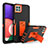 Custodia Silicone e Plastica Opaca Cover con Supporto J01S per Samsung Galaxy F42 5G Arancione