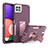 Custodia Silicone e Plastica Opaca Cover con Supporto J01S per Samsung Galaxy F42 5G Viola