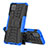 Custodia Silicone e Plastica Opaca Cover con Supporto J01X per Samsung Galaxy A12 Blu