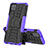 Custodia Silicone e Plastica Opaca Cover con Supporto J01X per Samsung Galaxy A12 Viola