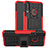 Custodia Silicone e Plastica Opaca Cover con Supporto J01X per Samsung Galaxy A20s Rosso