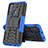 Custodia Silicone e Plastica Opaca Cover con Supporto J01X per Samsung Galaxy M30s Blu