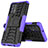 Custodia Silicone e Plastica Opaca Cover con Supporto JX01 per Samsung Galaxy M32 5G Viola