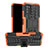 Custodia Silicone e Plastica Opaca Cover con Supporto JX1 per Nokia G100 Arancione