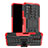 Custodia Silicone e Plastica Opaca Cover con Supporto JX1 per Nokia G100 Rosso