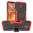 Custodia Silicone e Plastica Opaca Cover con Supporto JX1 per Nokia G300 5G Rosso