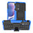 Custodia Silicone e Plastica Opaca Cover con Supporto JX1 per OnePlus Nord 2 5G Blu