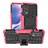 Custodia Silicone e Plastica Opaca Cover con Supporto JX1 per OnePlus Nord 2 5G Rosa Caldo