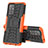 Custodia Silicone e Plastica Opaca Cover con Supporto JX1 per Oppo F19 Pro+ Plus 5G Arancione