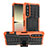 Custodia Silicone e Plastica Opaca Cover con Supporto JX1 per Sony Xperia 5 IV Arancione