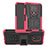 Custodia Silicone e Plastica Opaca Cover con Supporto JX1 per Xiaomi Poco M2 Pro Rosa Caldo