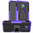 Custodia Silicone e Plastica Opaca Cover con Supporto JX2 per Nokia 3.4 Viola