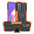 Custodia Silicone e Plastica Opaca Cover con Supporto JX2 per Oppo F19 Pro+ Plus 5G Arancione