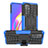 Custodia Silicone e Plastica Opaca Cover con Supporto JX2 per Oppo F19 Pro+ Plus 5G Blu