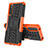 Custodia Silicone e Plastica Opaca Cover con Supporto JX2 per Sony Xperia 10 IV SO-52C Arancione