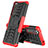 Custodia Silicone e Plastica Opaca Cover con Supporto JX2 per Sony Xperia 5 III Rosso