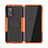 Custodia Silicone e Plastica Opaca Cover con Supporto JX2 per Xiaomi Mi 10T 5G Arancione