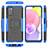 Custodia Silicone e Plastica Opaca Cover con Supporto JX5 per Samsung Galaxy A03s Blu