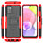 Custodia Silicone e Plastica Opaca Cover con Supporto JX5 per Samsung Galaxy A03s Rosso