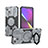 Custodia Silicone e Plastica Opaca Cover con Supporto K02C per Apple iPhone 14 Plus Grigio