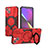 Custodia Silicone e Plastica Opaca Cover con Supporto K02C per Apple iPhone 14 Plus Rosso